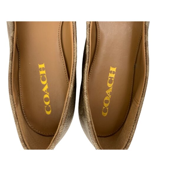 Coach Leila Signature Canvas & Leather Ballet Flats Brown Size 5.5 New 7966 - Picture 10 of 12